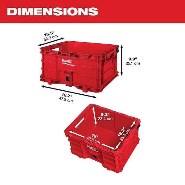 Milwaukee Tool 48-22-8440 Packout Tool Crate, Polymer, Red, 18-3/4 In W X gallery