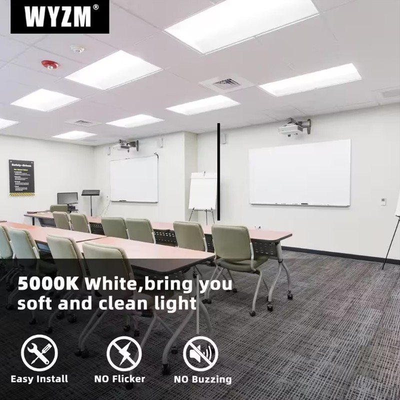 4 Pack 2x2FT LED Flat Panel Light 48W Drop Ceiling Commercial Office Home Lights gallery