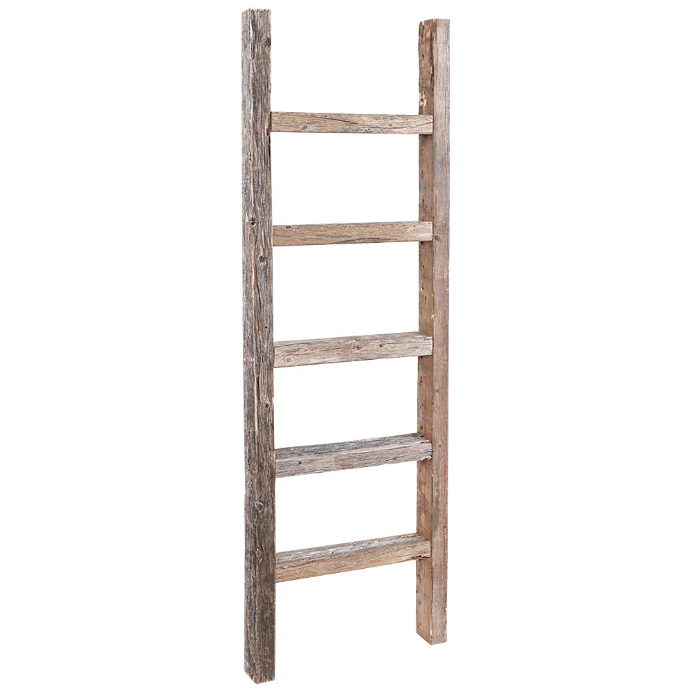 Decorative Ladder - Reclaimed Old Wooden Ladder 4 Foot Rustic Barn Wood gallery