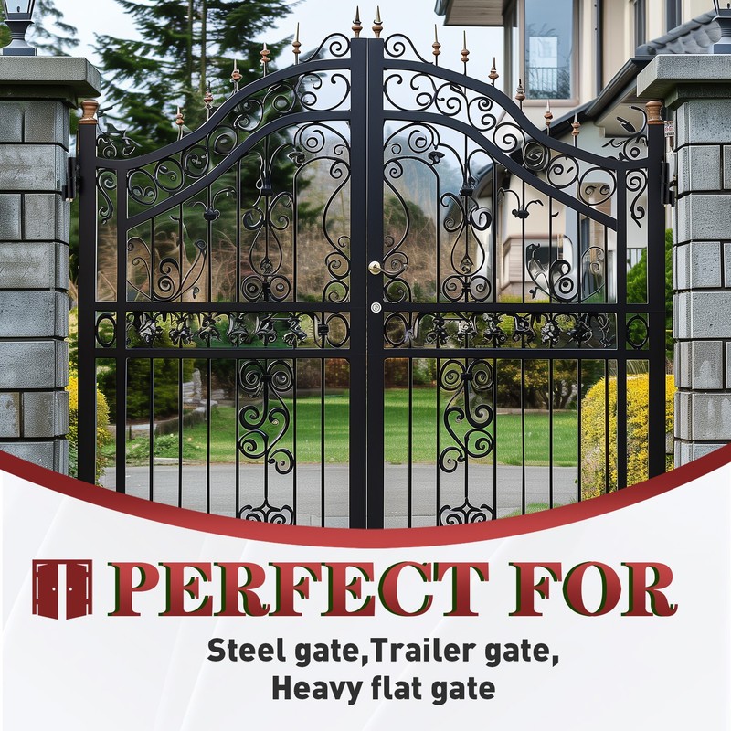 7" Barrel Hinge | Gloss BLK | Heavy Duty Pair Weld on Metal Gates Doors | 4 Pack gallery