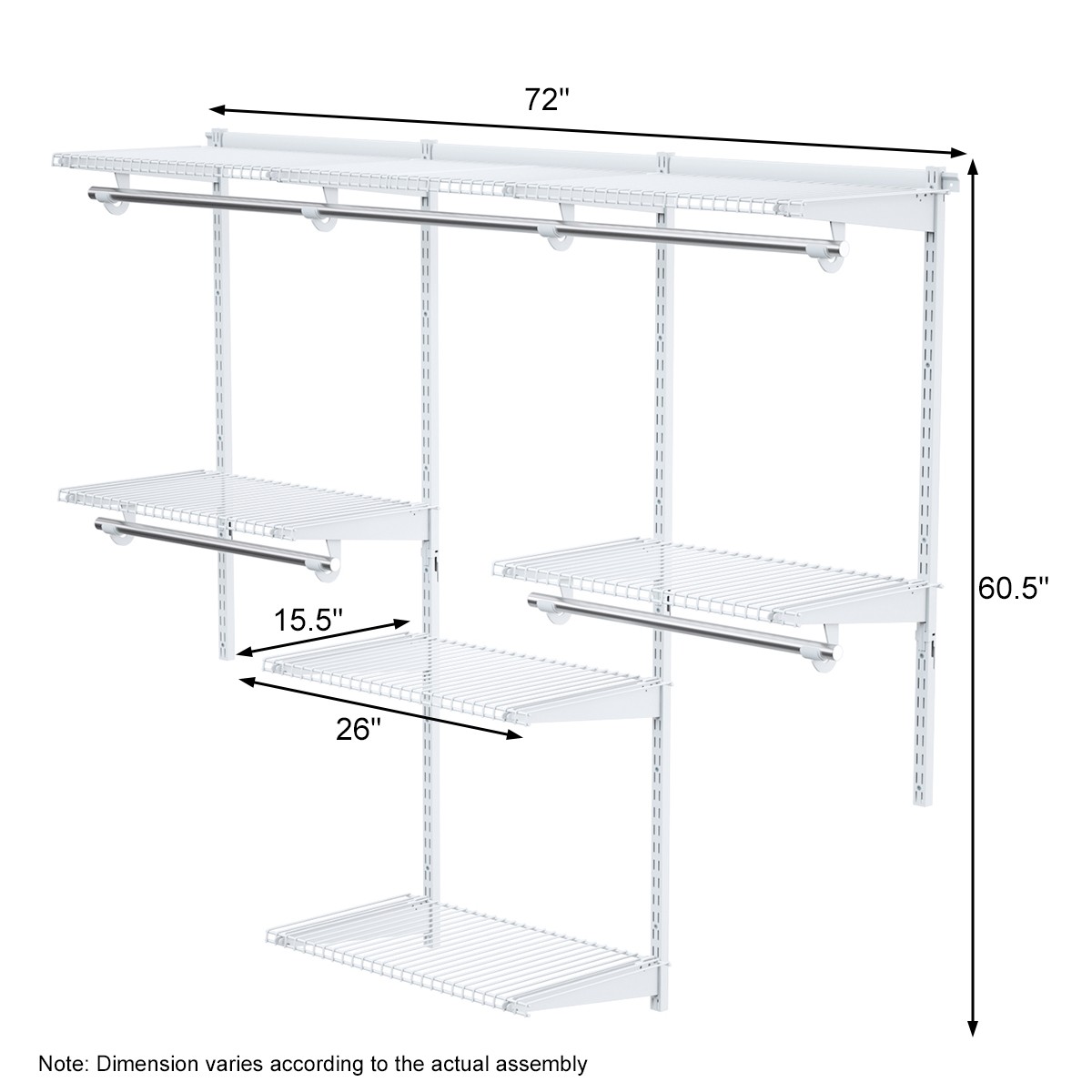 Wall Mounted Adjustable Closet Organizer Custom Metal Closet Organizer System gallery