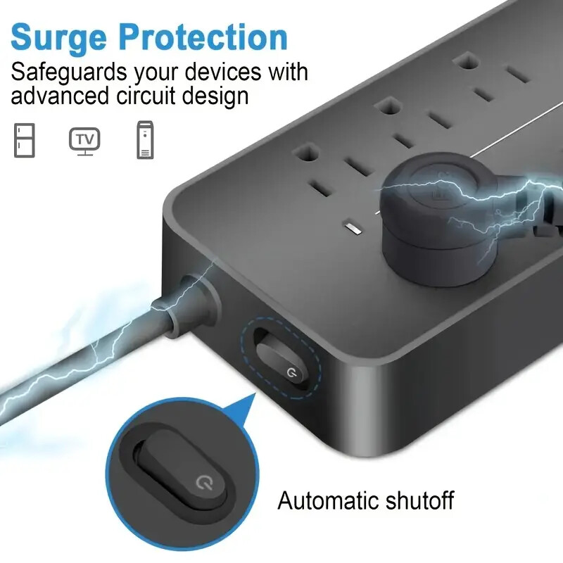 Wall Mountable USB Surge Protector Power Strip with USB Ports 8 Outlet Plugs USA gallery