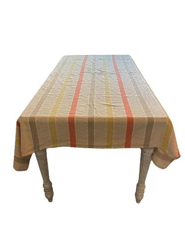 Max Studio Home Tablecloth Stripes Fall Colors Orange Yellow Brown Tan gallery