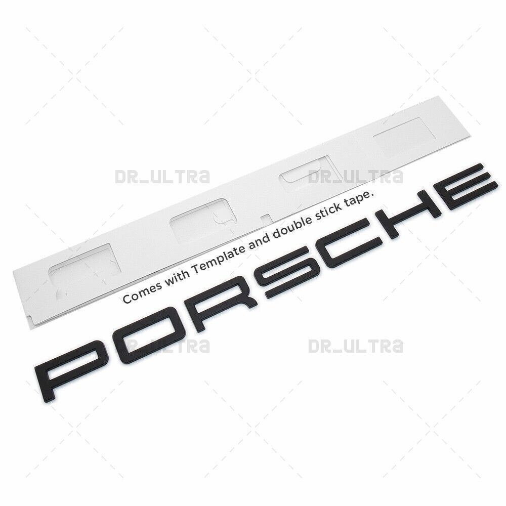 New Matte Black Porsche Letters Rear Badge Emblem Look Deck lid 991-559-235-91 gallery