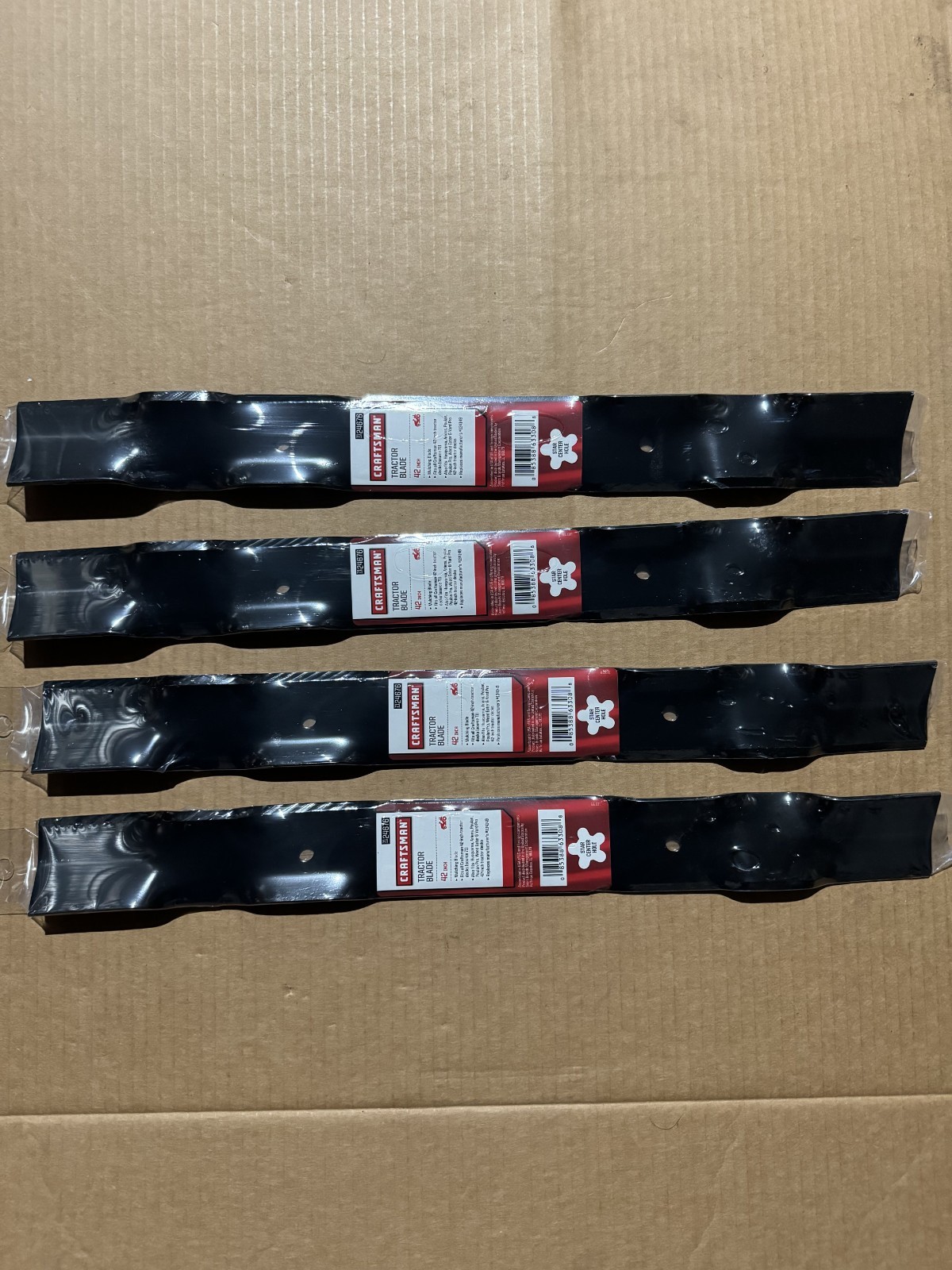 4 OEM CRAFTSMAN 42" LAWN MOWER DECK MULCH BLADES 134149 422719 138971 5 STAR MNT gallery