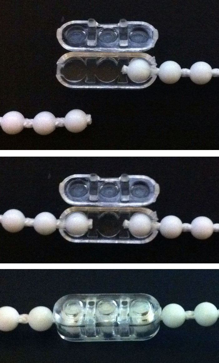 Qty 5 Clear Plastic Chain Connectors Roller Roman Shade Blind Beaded Bead Ball gallery