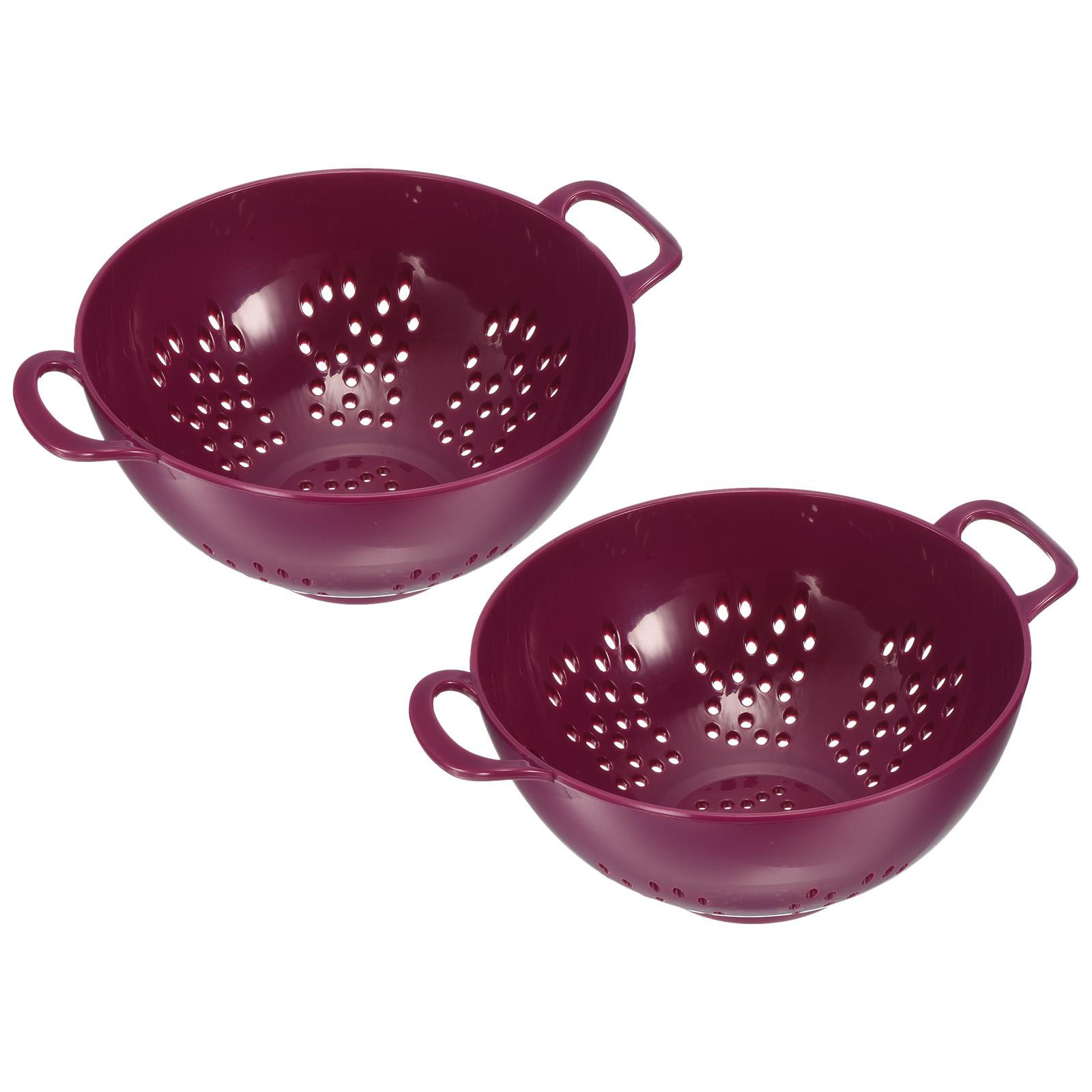 Mini Food Strainer Plastic Colander For Fruits Veggies Pasta Purple 2PCS gallery