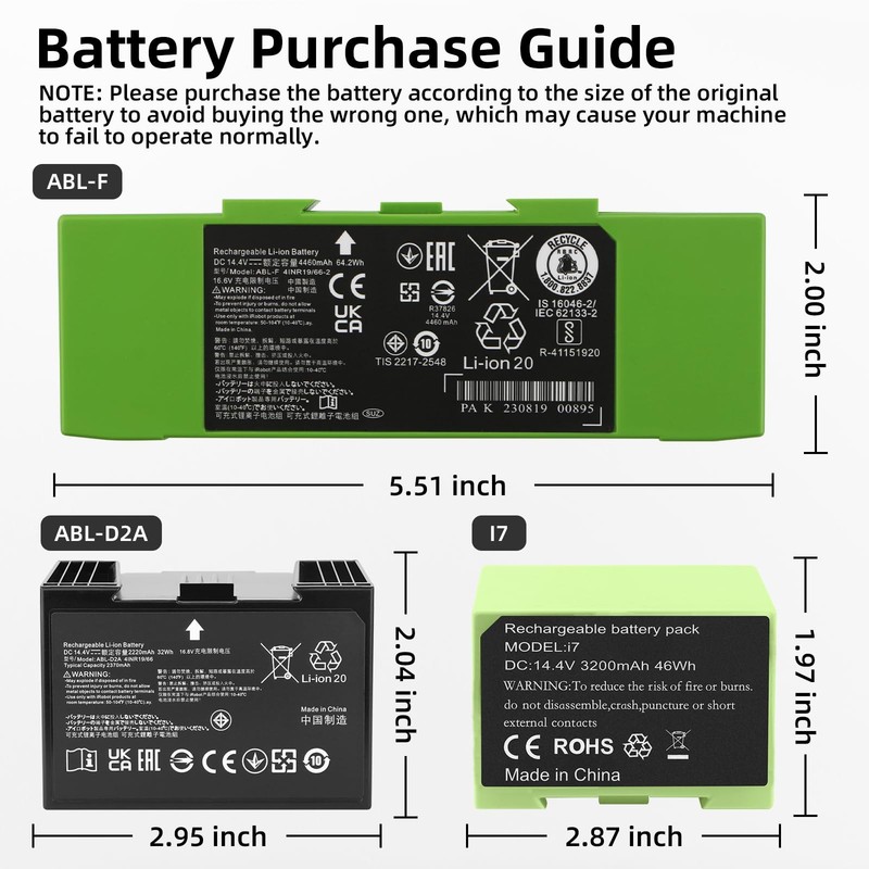 Replacement for iRobot ABL-F ABL-D2 ABL-D1 Battery, Compatible with iRobot Ro... gallery