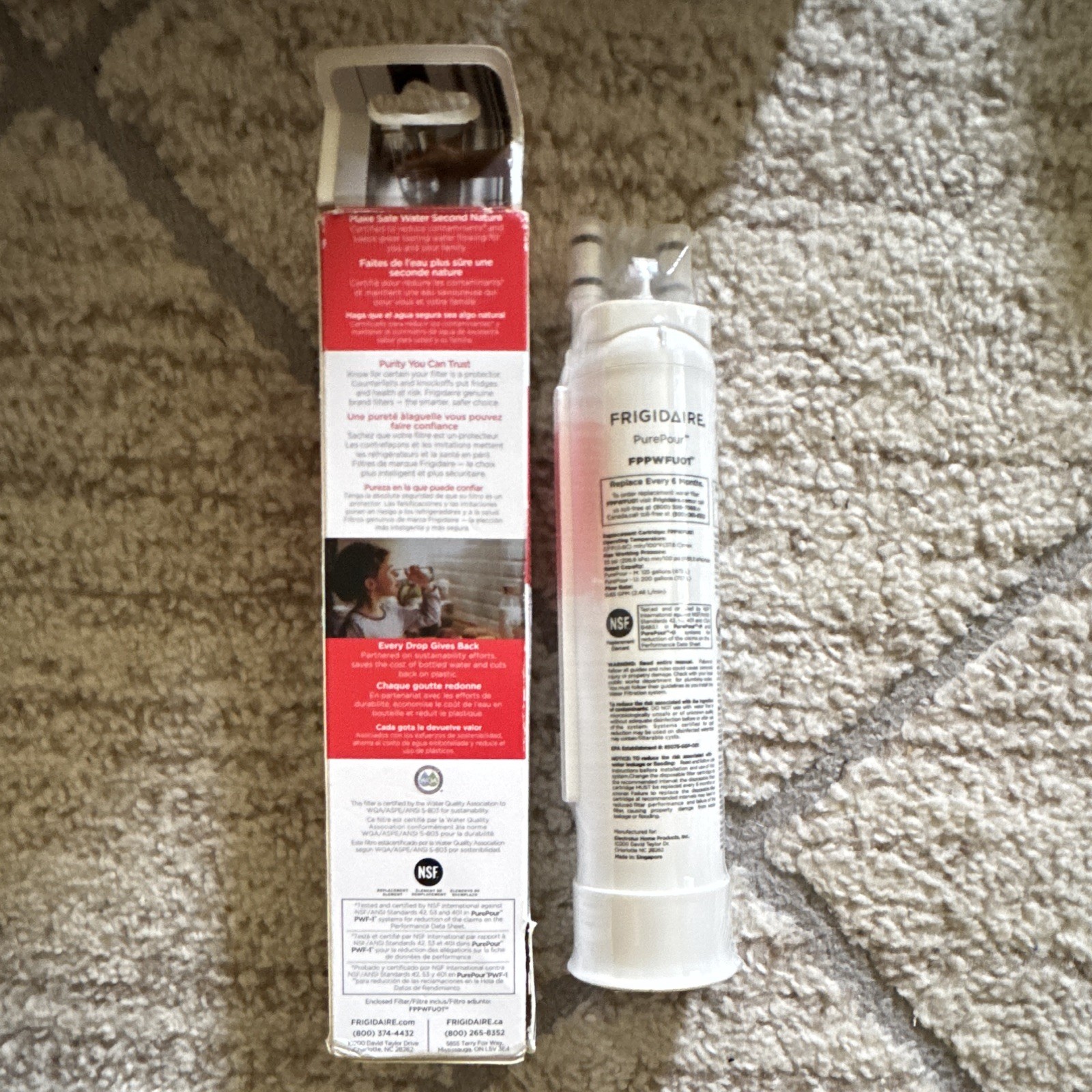 Frigidaire PurePour PWF-1 Refrig Water & Ice Filter, 200 Gal FPPWFU01 2 Pack gallery