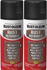 2 pack Rust-Oleum Stops Rust Converter Reformer Spray Flat Black Finish 10.25 oz