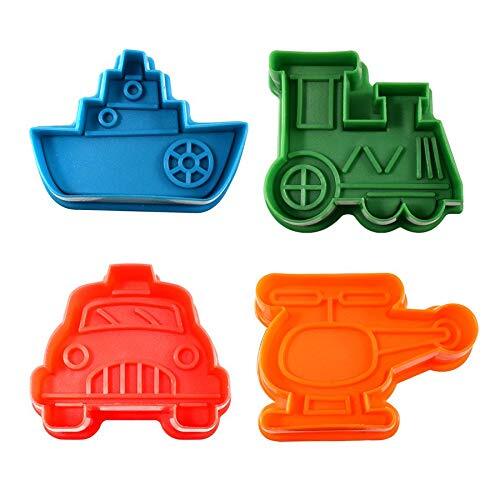 R&m Transportation Theme Cookie Cutter Stamper 4 Piece Set Assorted Colors Train gallery