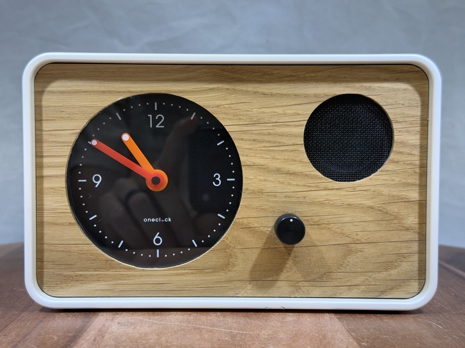 OneClock Minimalist Bedroom Analog Waking Alarm Clock White Oak Tested Working gallery