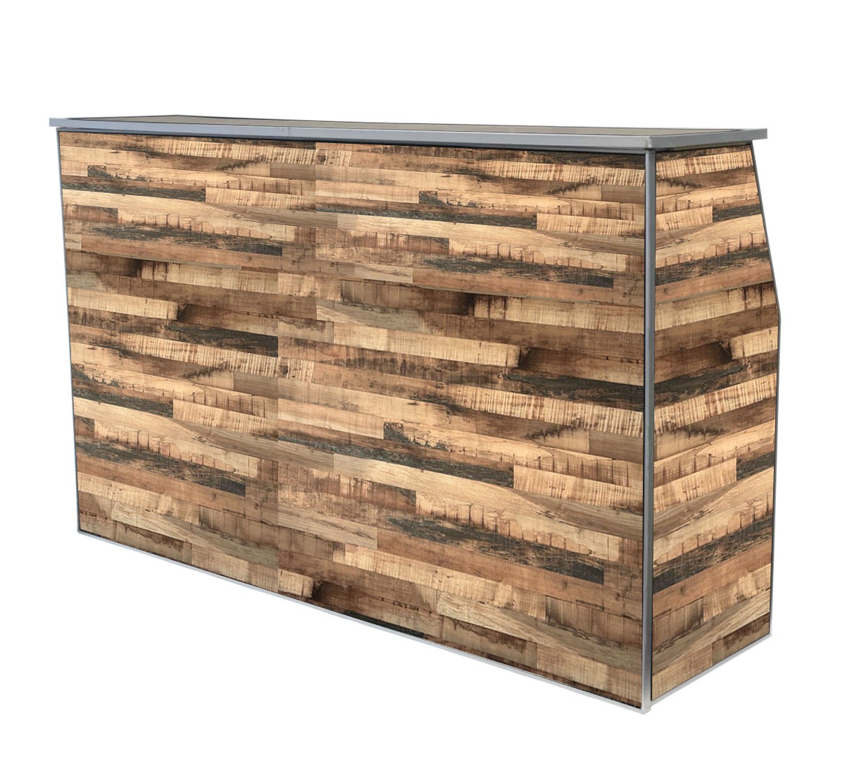 Portable Serving Table 6ft Wide Driftwood Folding Bar Outdoor Party Event gallery