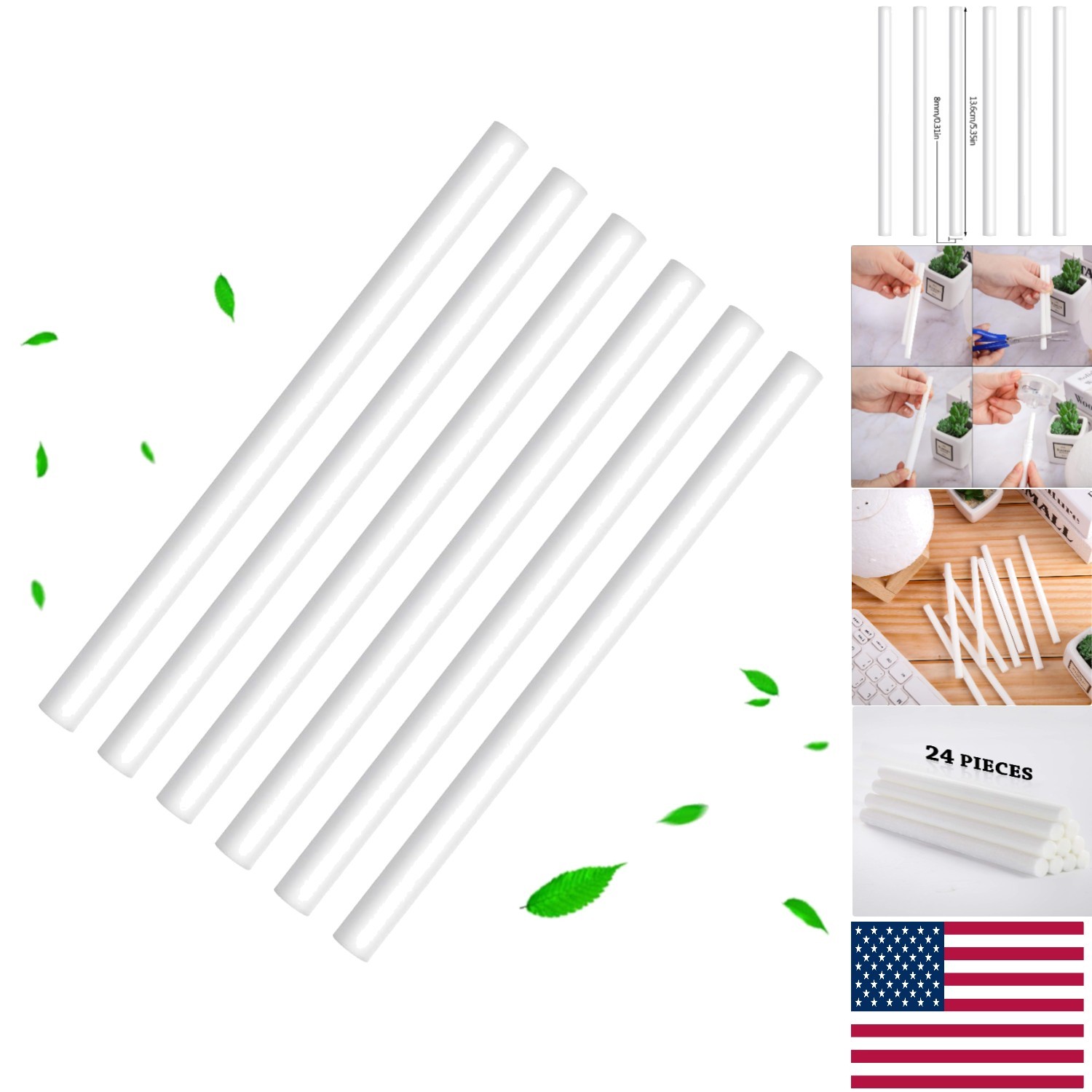 5.35'' Replacement Cotton Wicks - 24 pcs for Mini Humidifiers & Air Diffusers gallery