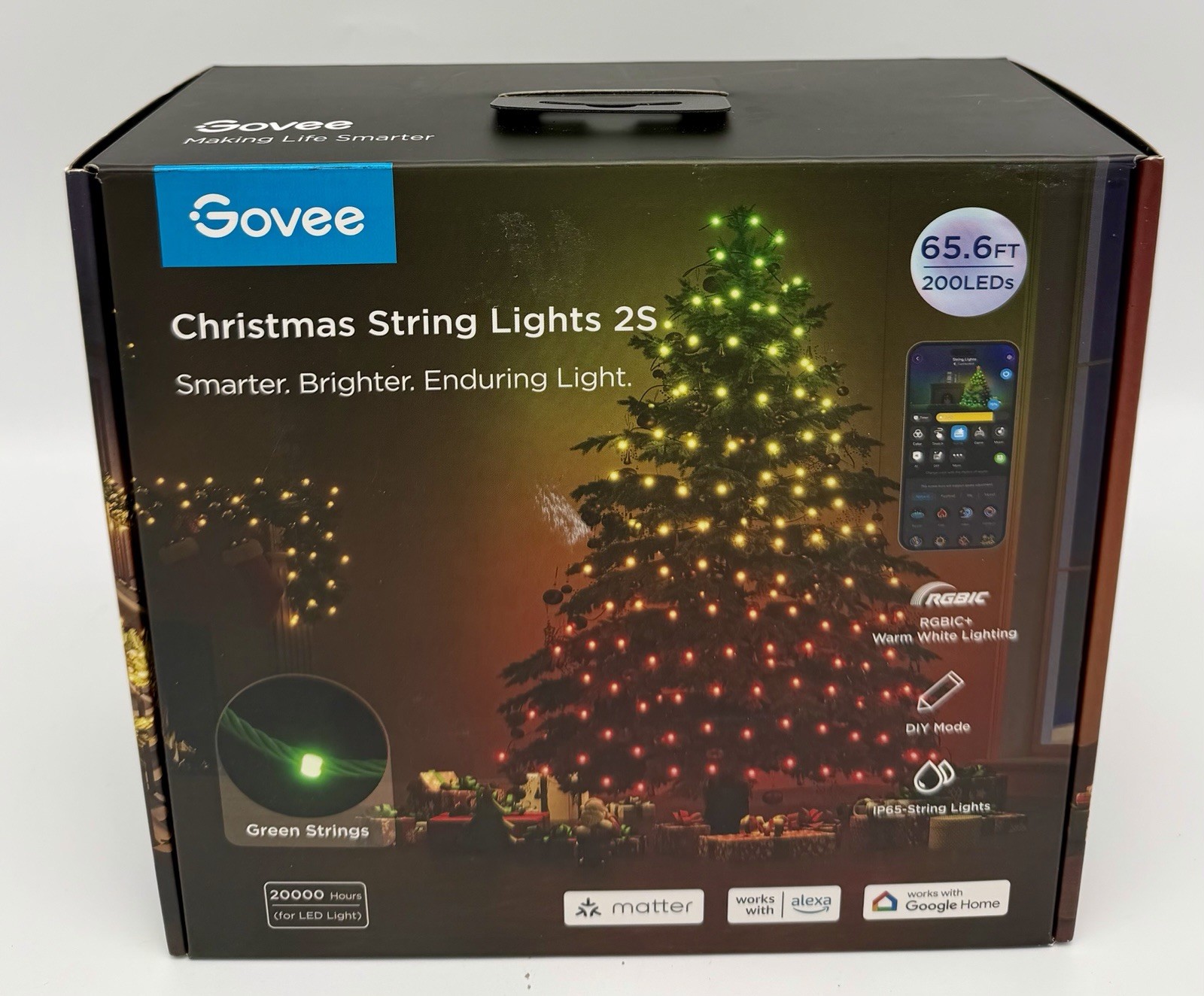 Govee 65.6ft Green Christmas String Lights 2S - Multi Color- 200 LEDs New Sealed gallery