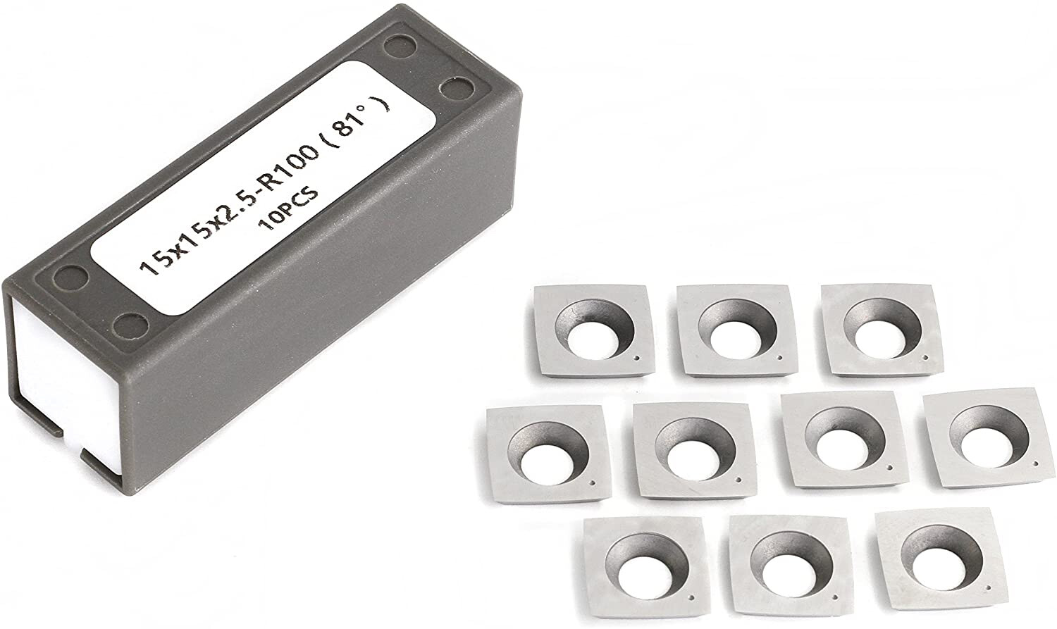 15x15x2.5mm Carbide Inserts 4" Radius For Grizzly H9893 H7354 Byrd Shelix -10PCS gallery