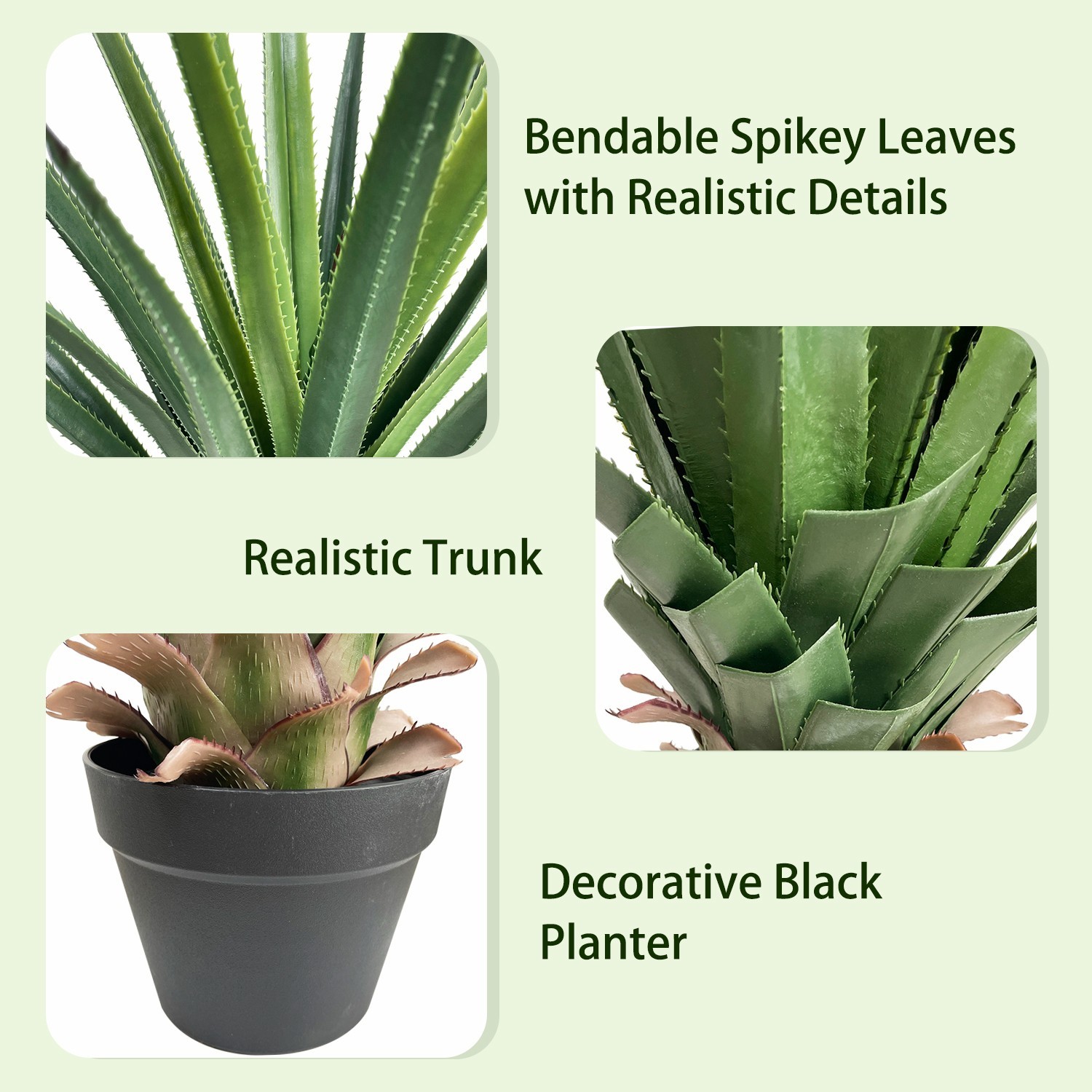 4ft Large Artificial Agave Plant, Realistic Faux Yucca Home/Office Decor 2Pack gallery