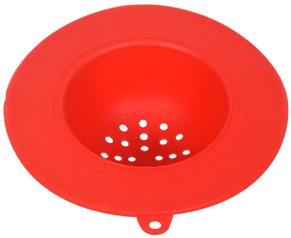Sink Strainer Silicone Filter Protector RED Kitchen Food Trap Debris Clog Drain gallery