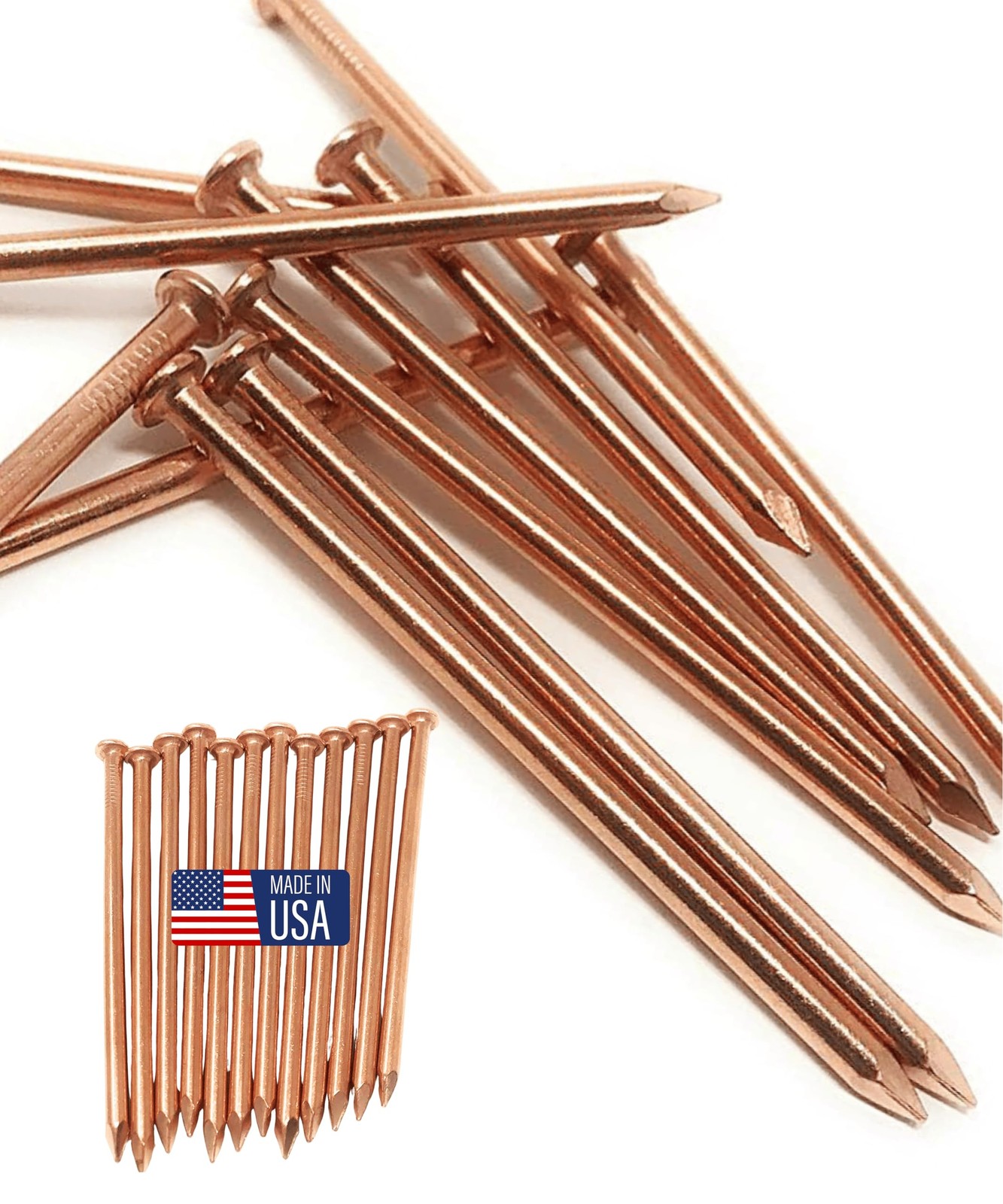4 Inch Nail Spikes 12-Pack Pure Copper - 4 inch (Pack of 12), 4in - 12pcs gallery