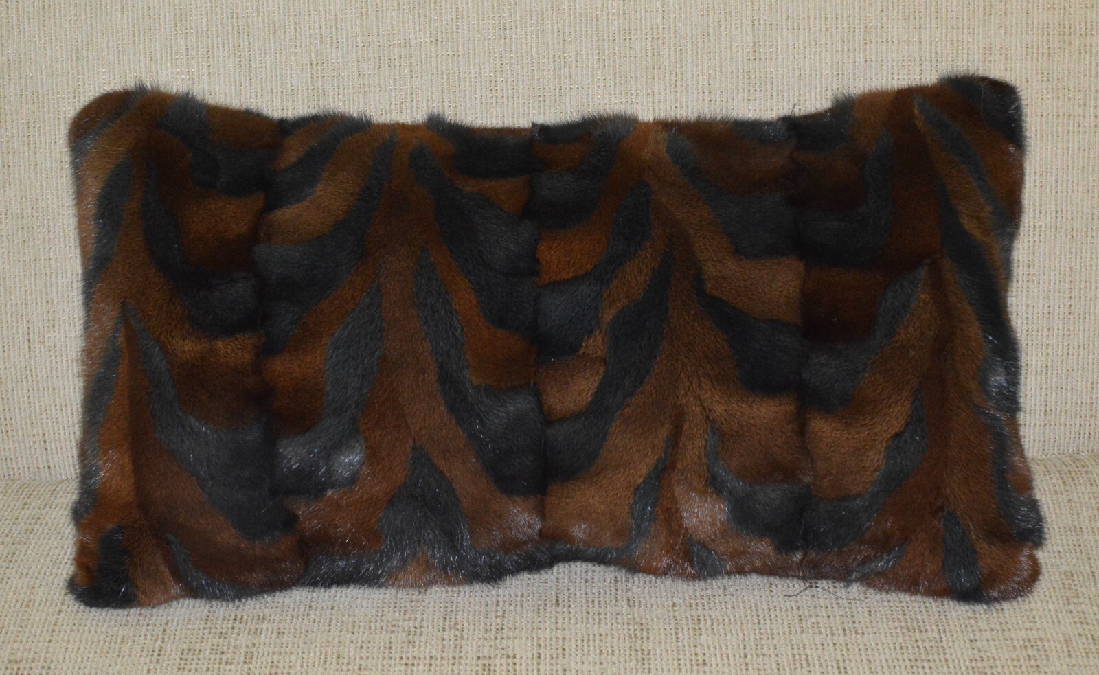 Real Mink Fur Pillow Multi Color Brown Gray New genuine gallery