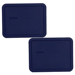 Pyrex 7211-PC Blue Rectangle Plastic Food Storage Replacement Lid (2-Pack)
