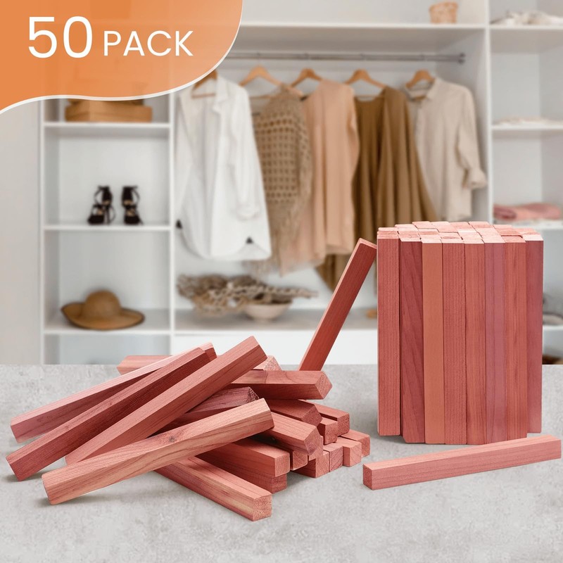 Homode Cedar Blocks for Clothes Storage, 50Pcs Cedar Sticks, Aromatic Red Ced... gallery