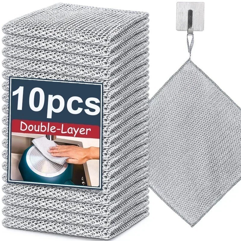 Multipurpose Wire Dishwashing Rags Scouring Washing Cloth for House Kitchen UK gallery