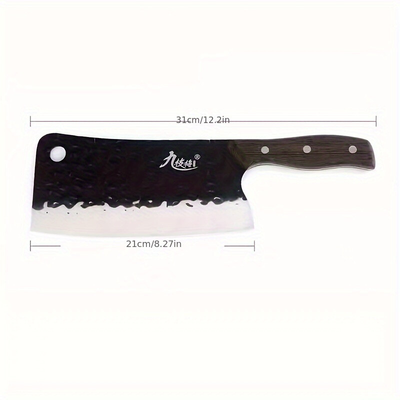 Hand-Forged Bone-Cutting Cleaver Knife - Multipurpose Kitchen Butcher's Tool US gallery
