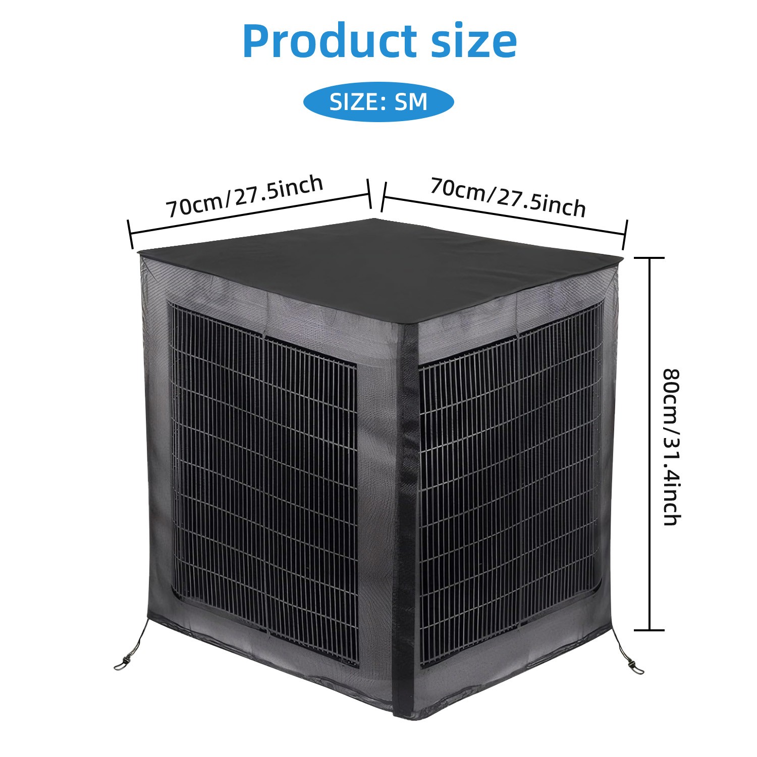 Full Mesh Air Conditioner Cover With Detachable Top for Outside Units - 4 Sizes gallery
