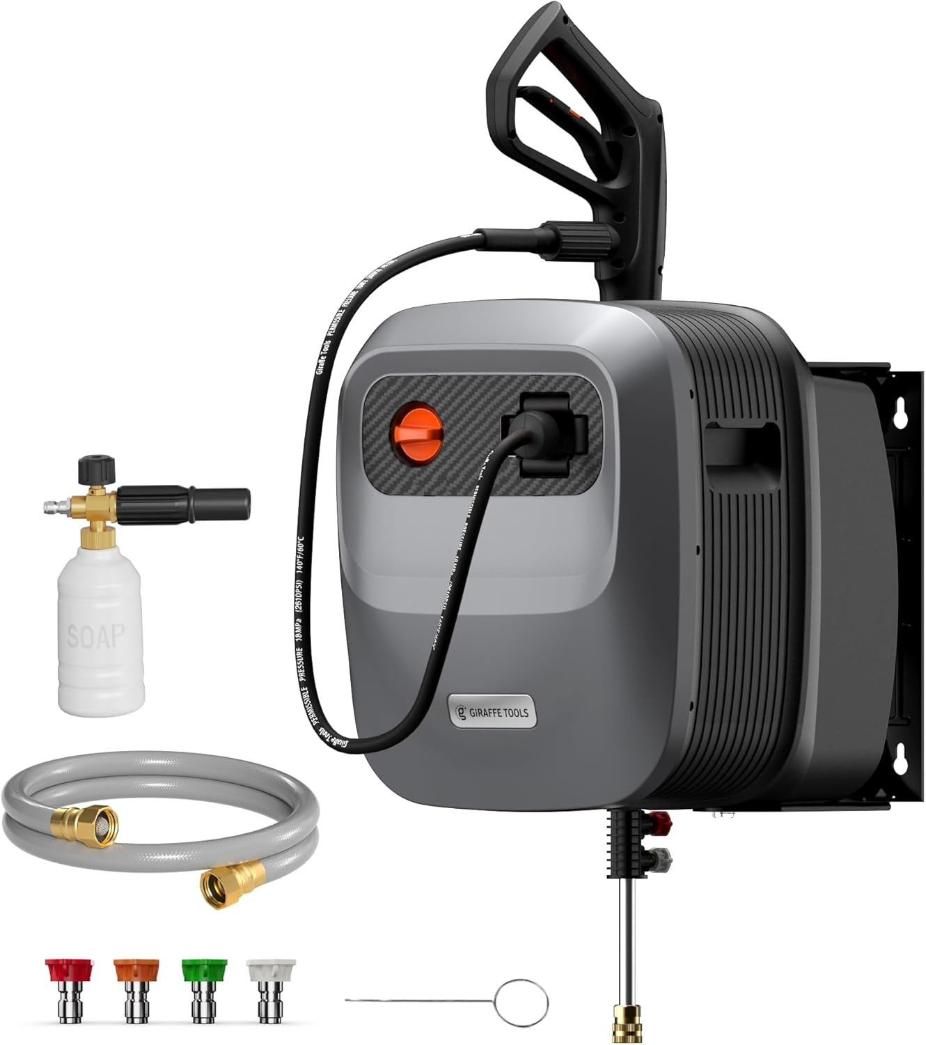 Giraffe Tools Max 2500 PSI Electric Pressure Power Washer 65FT Hose Retractable gallery