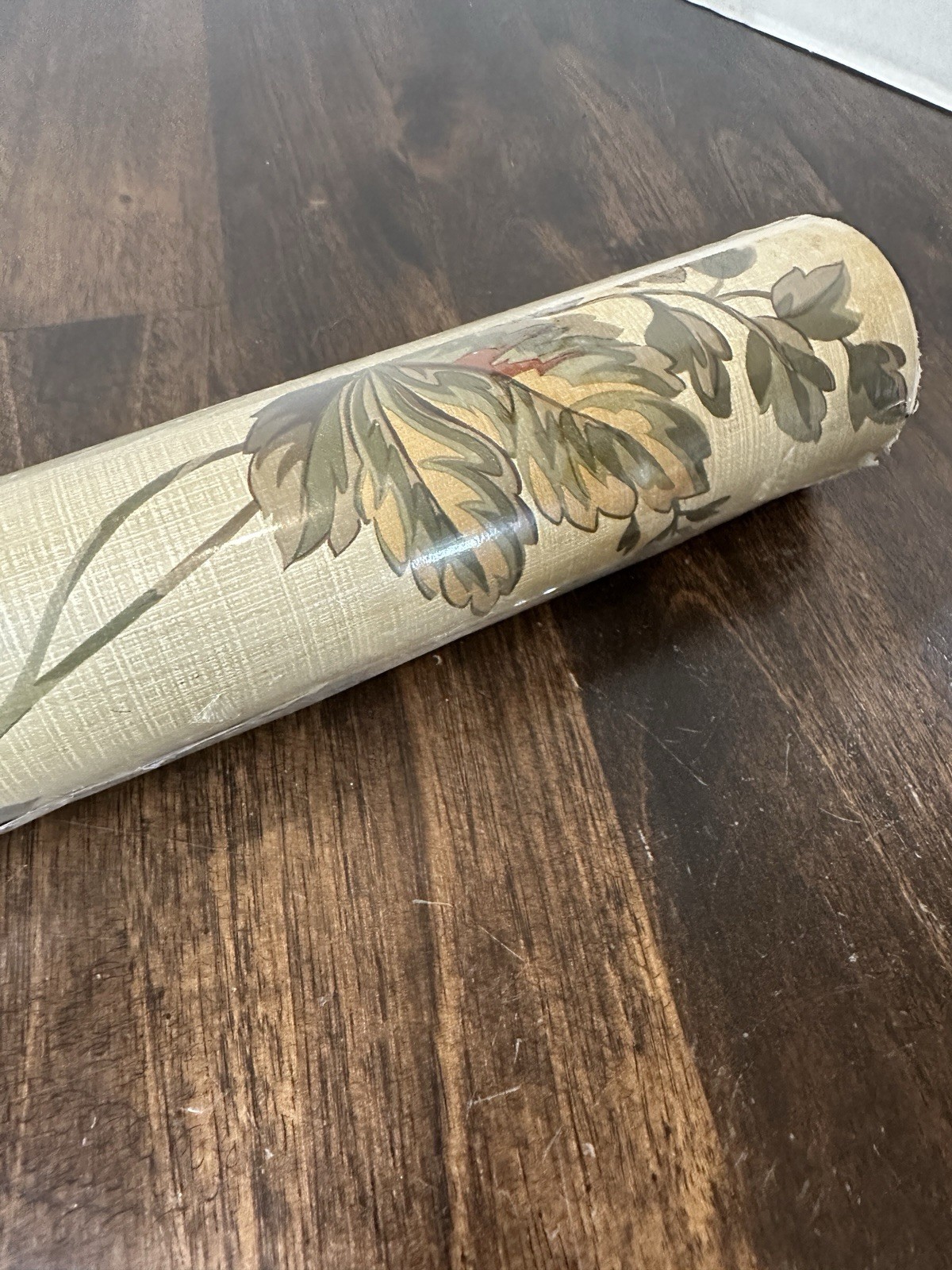 VTG 90’s Beacon House Wallpaper Prepasted Leaves Berries Floral Tan 72-30909 gallery