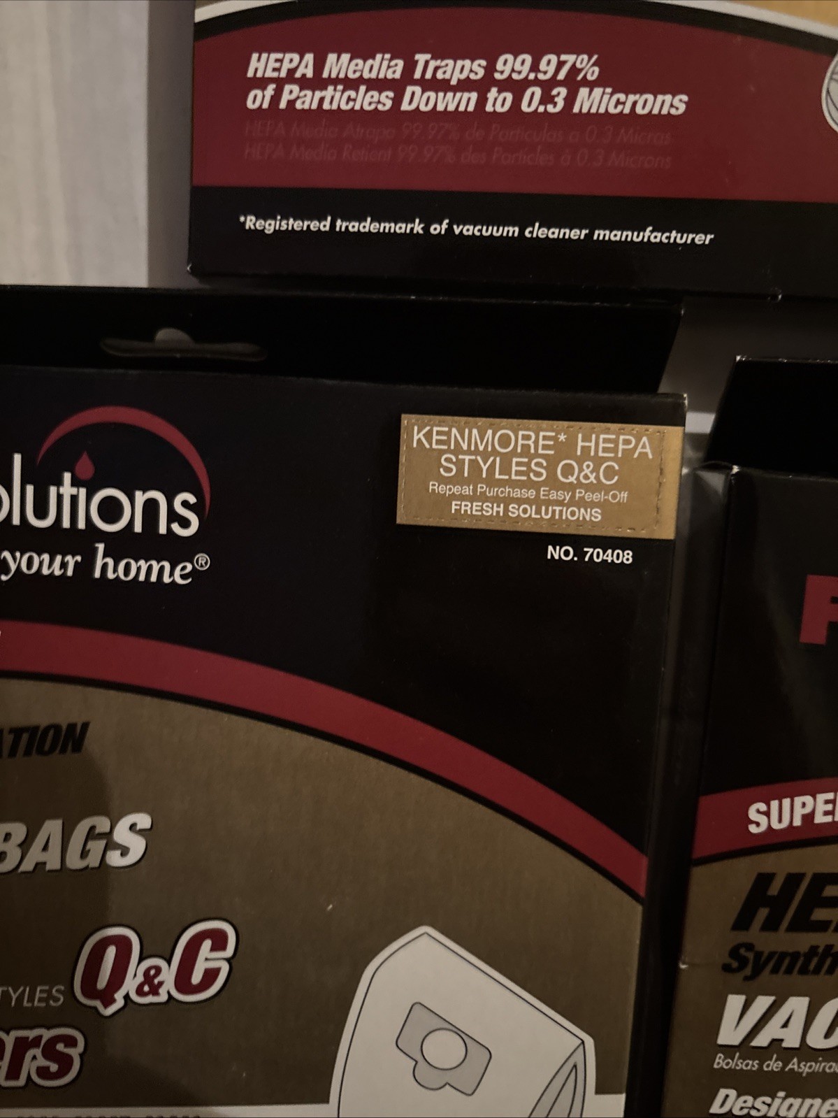 Fresh Solutions- Hepa Filtration Synthetic Cloth Kenmore Q&C #70408 3-2pk gallery