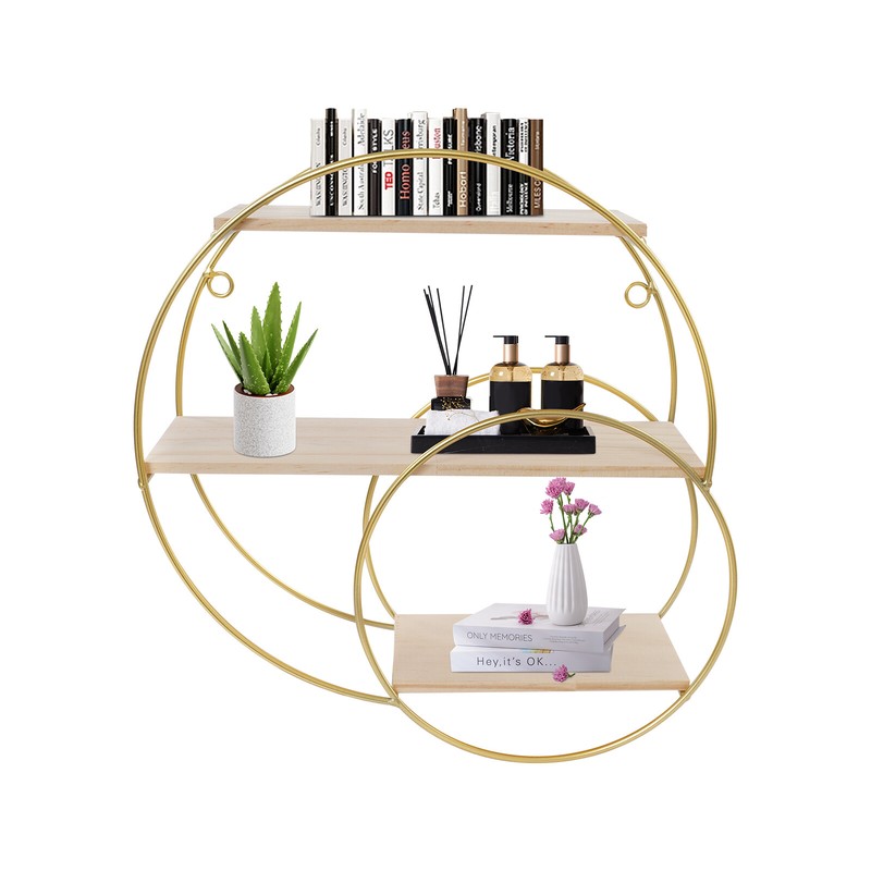 Wall Mounted Circular Storage Rack 10 x 33cm Shelf, 3-tier Storage Display Rack gallery