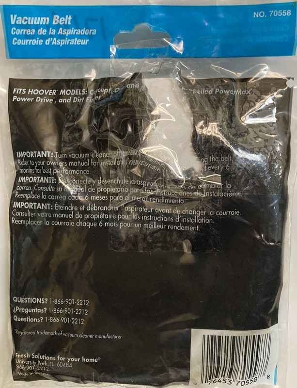 FRESH SOLUTIONS Hoover Style 030 Includes One Vacuum Belt #70558 gallery