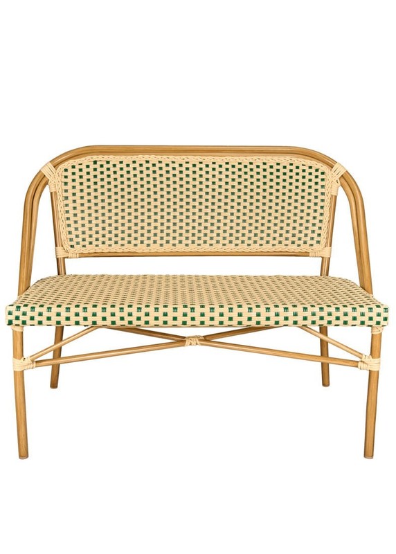 Beige on Green Light Frame Bistro Bench Loveseat by Chivari gallery