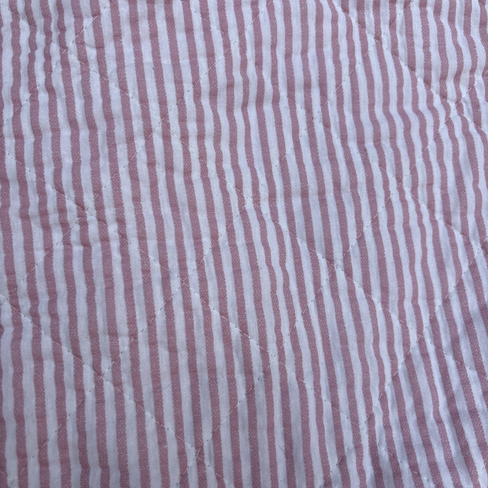LAURA ASHLEY Standard Pillow Sham 1 PC Set Pink White Stripe Ruffled Cotton gallery