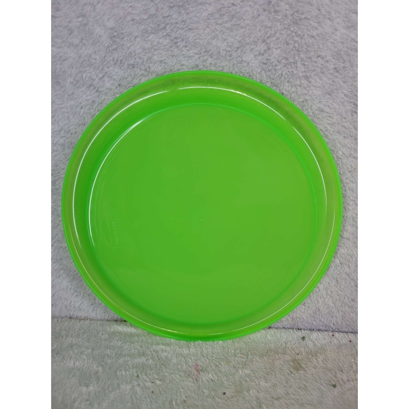 Set Of 4 Plastic 9.5" Plates Round Serving Dishes Green Pink Blue Orange gallery