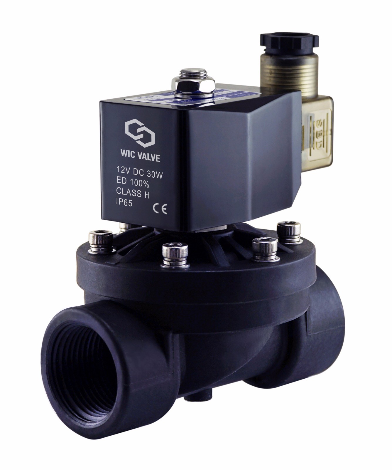 1" Inch PA66 Plastic Zero Differential Electric Solenoid Process Valve 12V DC gallery