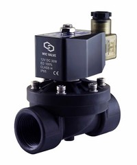 1″ Inch PA66 Plastic Zero Differential Electric Solenoid Process Valve 12V DC