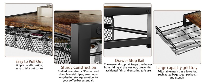 Coffee Pod Holder for Keuring K-Cup,Rustic Brown Counter Stora gallery