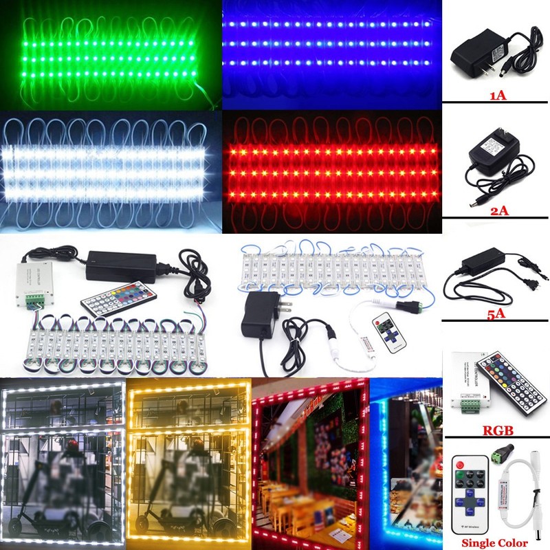 40' ft Multi-color Store Front LED Window Light Module with power supply +Remote gallery