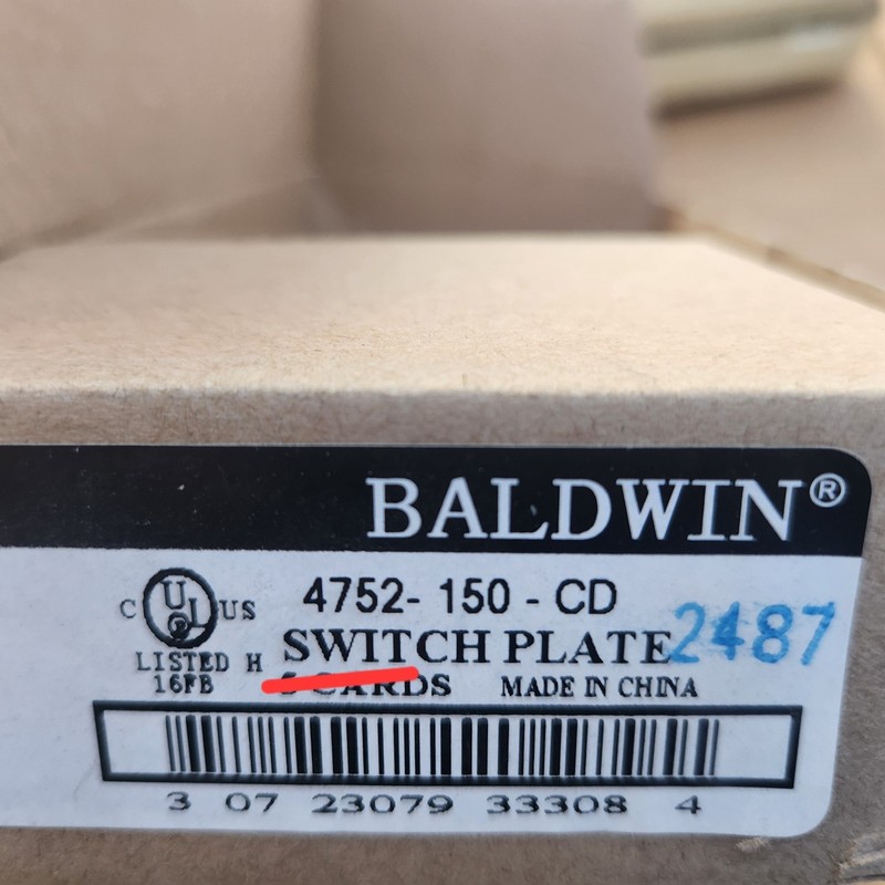 Baldwin 4752-150-CD Solid Brass Duplex Switch Plate Satin Nickel Cover gallery