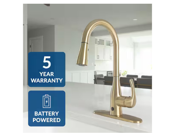 FLOW Single-Handle Pull-Down Sprayer Kitchen Faucet in Champagne Gold gallery