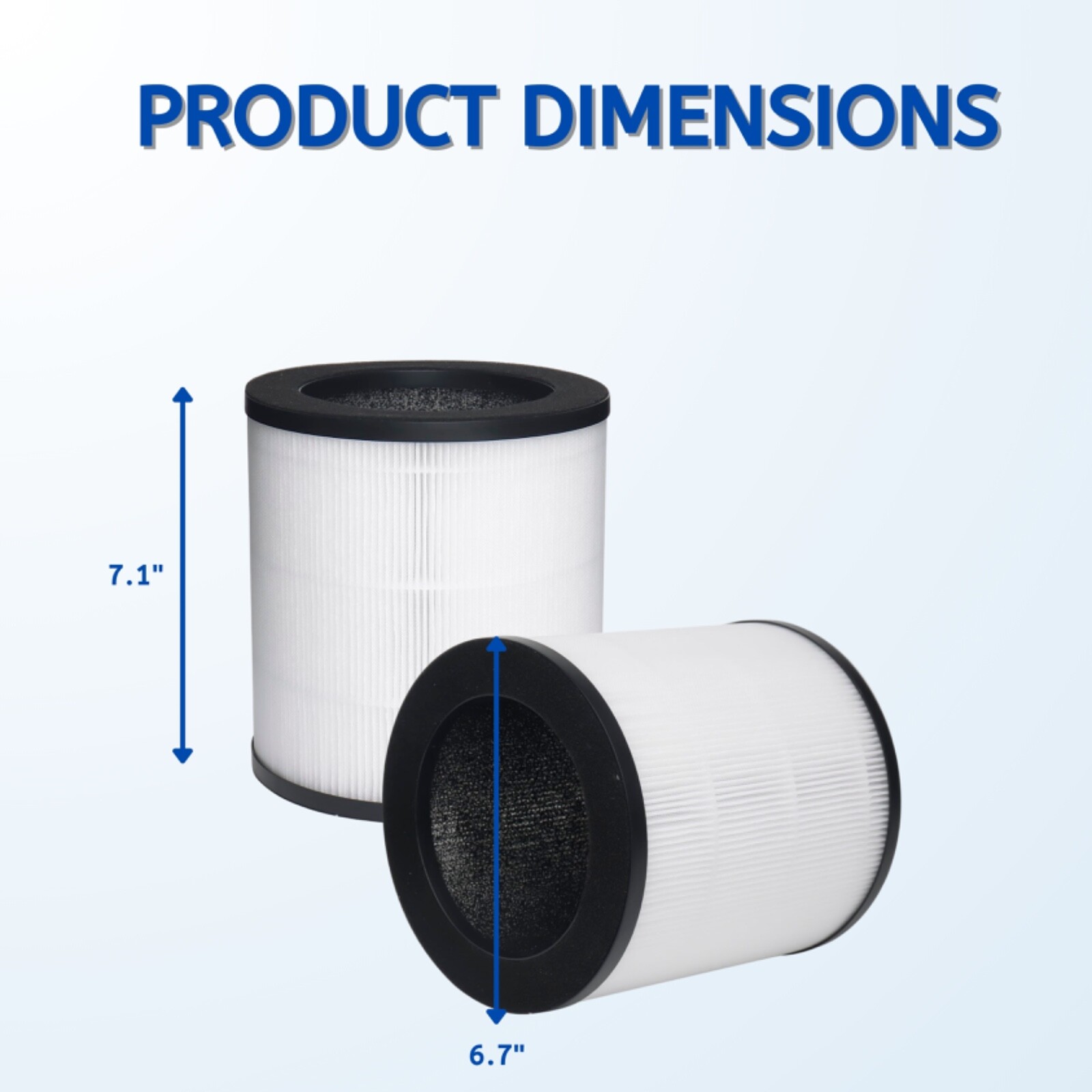 True HEPA Activated Carbon Replacement Filter for MOOKA Air Purifier M02, 3 Pack gallery