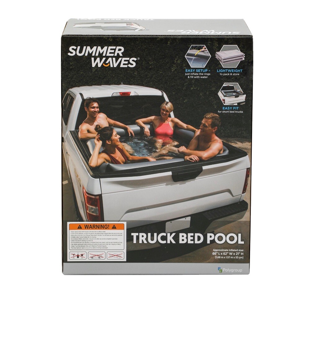 Summer Waves Inflatable Truck Bed Adult Swimming Pool, Measures 66" x 62" x 21" gallery