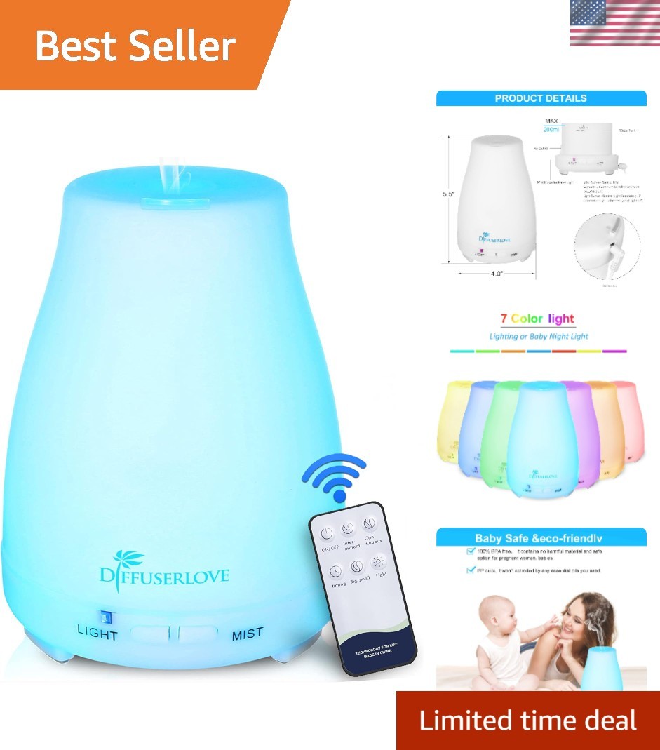 BPA-Free Essential Oil Diffuser with 7 Colors - Remote Control for Home & Office gallery