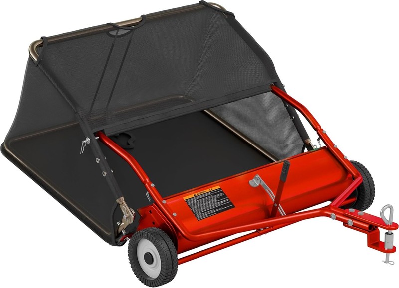 48" Lawn Sweeper Tow Behind Pull Behind Grass Sweeper Heavy Duty Leaf Collector gallery