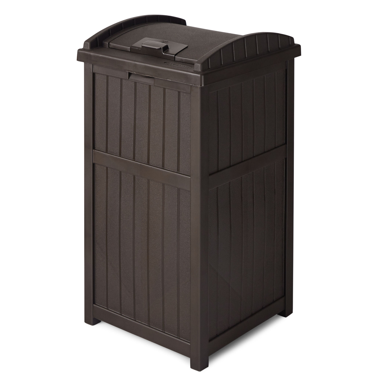 Suncast GH1732J Trashcan Hideaway Outdoor 33 Gallon Garbage Waste Bin, Java gallery