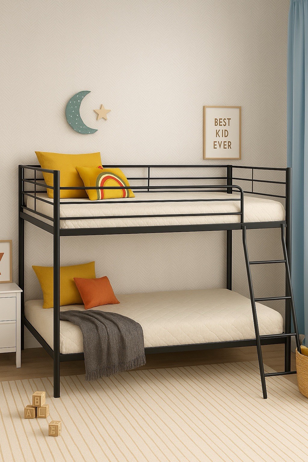 Mainstays Small Spaces Twin-over-Twin Low Profile Junior Bunk Bed gallery