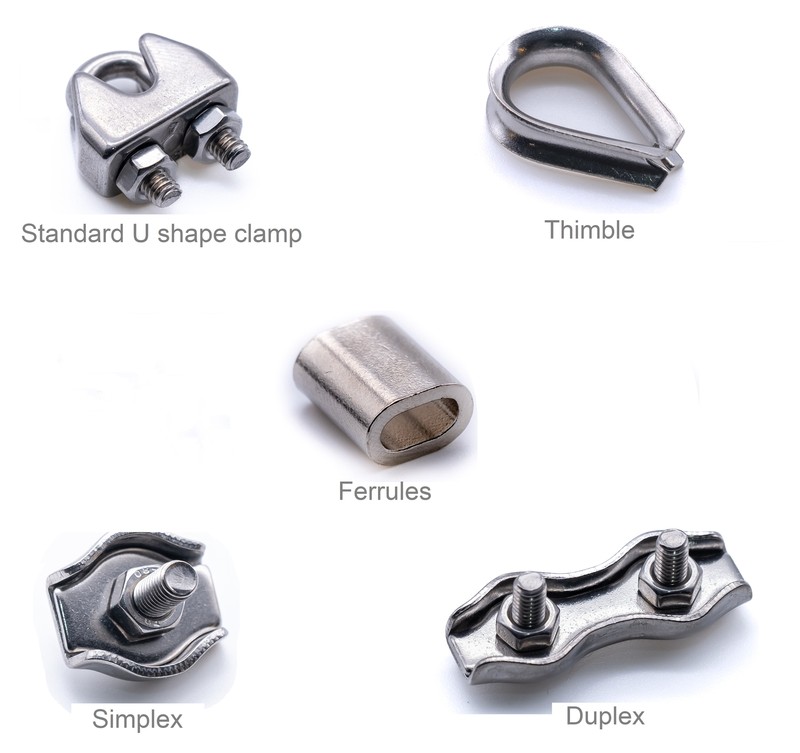 Wire Rope Clamp Thimble Simplex Duplex 1mm 2mm 3mm-10mm 304 A2 Stainless Steel gallery